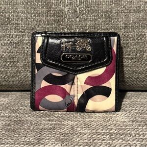 Coach Black and Cream Patterned Wallet
